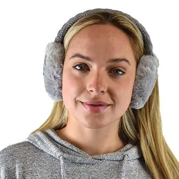 C.C Soft Winter Warm Adjustable Headband Ear Warmer Earmuffs, Gray
