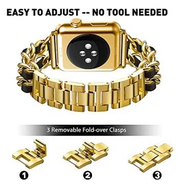 Mosonio Jewelry Bracelet Apple Watch Band with Cases