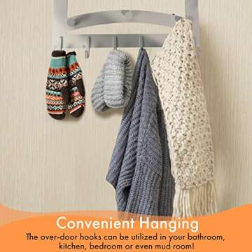 Over The Door Hook White, Door Coat Rack for Entryway, Over Door Towel Hook for Bathroom, Stainless Steel Door Coat Hook for Hanging Backpack, Jacket, Robes, Purse from 101721 Home Decor