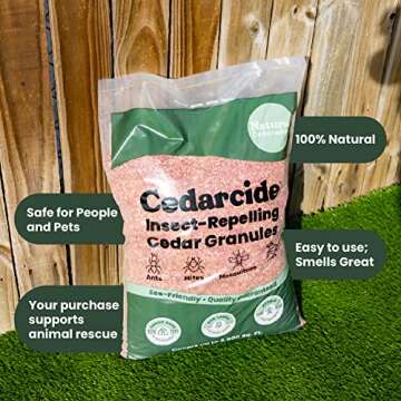 Cedarcide Lawn, Home & Garden Cedar Granules | Use on Fleas, Ticks, Ants & Mosquitoes | Smells Great, Easy to Use | Family & Pet Safe | 1 Bag (8 Lbs)