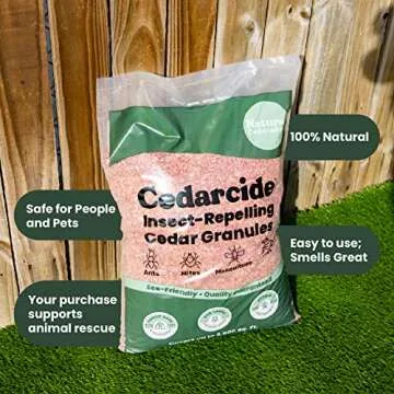 Cedarcide Lawn, Home & Garden Cedar Granules | Use on Fleas, Ticks, Ants & Mosquitoes | Smells Great, Easy to Use | Family & Pet Safe | 1 Bag (8 Lbs)