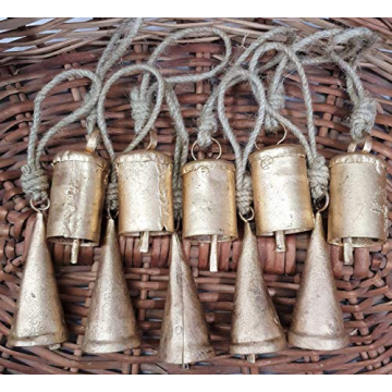 HIGHBIX Rustic Vintage Tin Metal Cow Bells for Décor