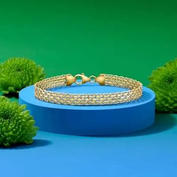 Ross-Simons Italian 18kt Yellow Gold Bismark-Link Bracelet. 7 inches