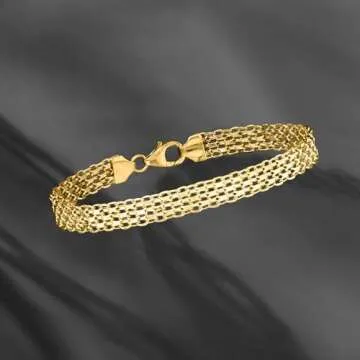 Ross-Simons Italian 18kt Yellow Gold Bismark-Link Bracelet. 7 inches