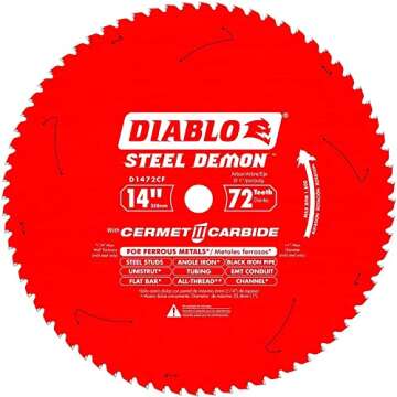 Steel Demon 72T Cermet II Carbide Ferrous Metal Saw Blade