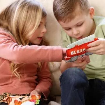 BIZYBOO - The Original Seek & Find Plush - Hidden Object Search Problem Solving Educational Matching Game for Kids 2 and Up - 2 Pack (Cruz & Papa Pizza)