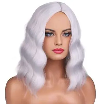 BERON Silver Short Curly Wig for Cosplay & Party