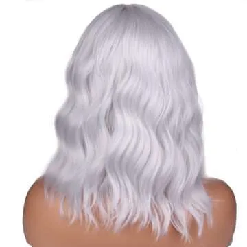 BERON Silver Short Curly Wig for Cosplay & Party