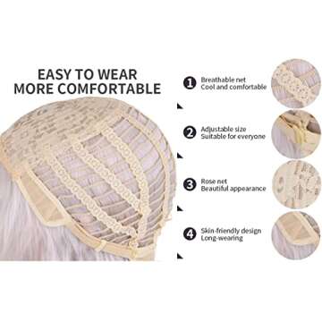 BERON Silver Short Curly Wig for Cosplay & Party