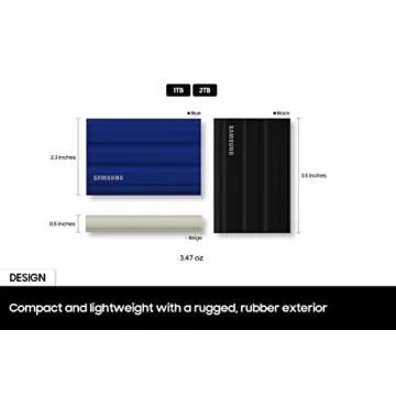SAMSUNG T7 Shield, Portable SSD, up to 1050MB/s, USB 3.2 Gen2, Rugged, IP65 Rated, for Photographers, Content Creators and Gaming, External Solid State Drive (MU-PE1T0S/AM, 2022), Black