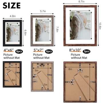 Fixwal Picture Frames Set, Gallery Wall Frame Set Picture Frames Collage 15 Pack for Wall or Tableto...