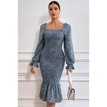 Shop PRETTYGARDEN Floral Midi Bodycon Dress for Women