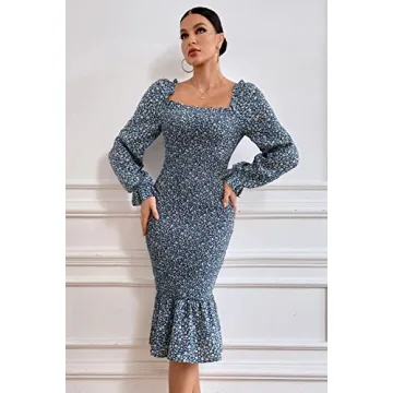 Shop PRETTYGARDEN Floral Midi Bodycon Dress for Women