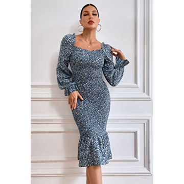 Shop PRETTYGARDEN Floral Midi Bodycon Dress for Women