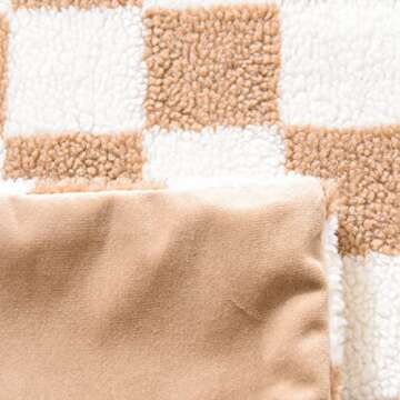 WACOMECO Soft Sherpa Checkerboard Pillow Covers