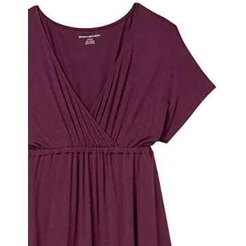 Amazon Essentials Women's Surplice Dress - Elegant Burgundy