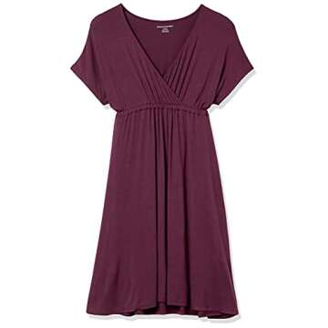 Amazon Essentials Women's Surplice Dress - Elegant Burgundy