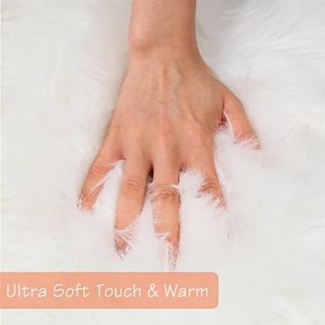 Luxurious duduta Faux Sheepskin Rug 2x3 ft Soft & Washable