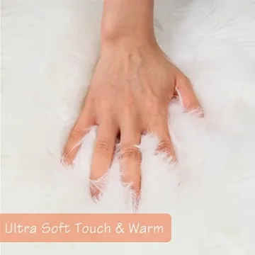 Luxurious duduta Faux Sheepskin Rug 2x3 ft Soft & Washable