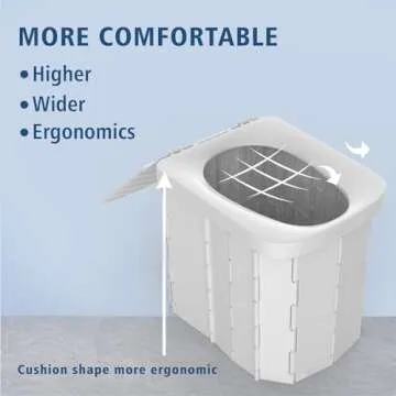 Hapoon Portable Camping Toilet for Adults, XL Travel Potty