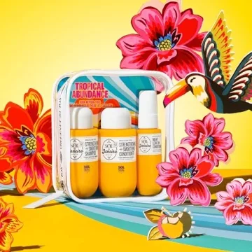 Sol de Janeiro Tropical Abundance Hair Repair Trio Travel Gift Set | Jet Set | Sulfate Free Brazilian Joia Shampoo and Conditioner | Leave In Conditioner Spray | TSA Friendly