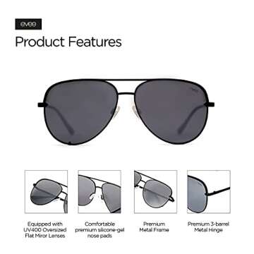 Stylish EVEE Metal Aviator Sunglasses with UV400 Protection