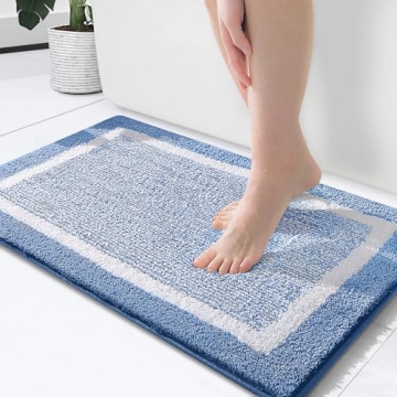 OLANLY Bathroom Rugs 24x16, Extra Soft Microfiber Bath Mat for Bathrooms