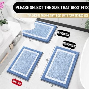 OLANLY Soft Microfiber Bath Mat Non-Slip Quick Dry
