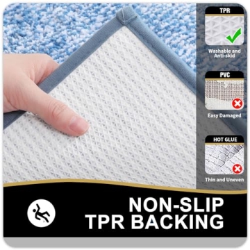 OLANLY Soft Microfiber Bath Mat Non-Slip Quick Dry