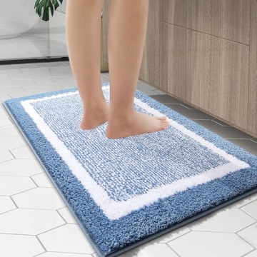 OLANLY Soft Microfiber Bath Mat Non-Slip Quick Dry