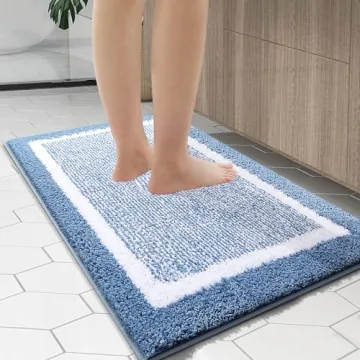 OLANLY Soft Microfiber Bath Mat Non-Slip Quick Dry