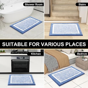 OLANLY Soft Microfiber Bath Mat Non-Slip Quick Dry