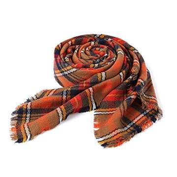 Century Star Women's Stylish Warm Tassels Soft Plaid Tartan Scarf Winter Large Blanket Wrap Shawl Be...