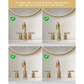 FORIOUS Brushed Gold Bathroom Faucet for 3 Hole Sinks