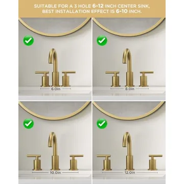 FORIOUS Brushed Gold Bathroom Faucet for 3 Hole Sinks