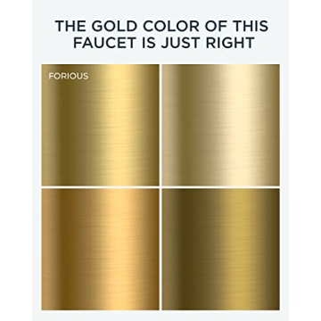 FORIOUS Brushed Gold Bathroom Faucet for 3 Hole Sinks