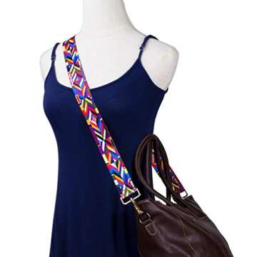 ZANQANO Crossbody Strap for Purses Replacement Adjustable Guitar Multicolor Style Handbag Straps (Ge...