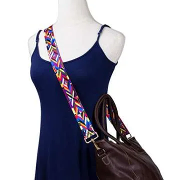 ZANQANO Crossbody Strap for Purses Replacement Adjustable Guitar Multicolor Style Handbag Straps (Ge...