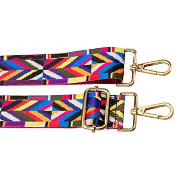ZANQANO Crossbody Strap for Purses Replacement Adjustable Guitar Multicolor Style Handbag Straps (Geometry Color)