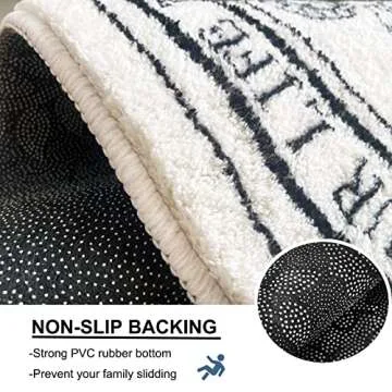 White Bathroom Rugs Soft Cute Bath Mat for Bathroom Floor 20x32inch, Machine Washable Non-Slip Bath Mats for Shower Toilet Tub, Kid’s Bathroom Decor Plush Carpet