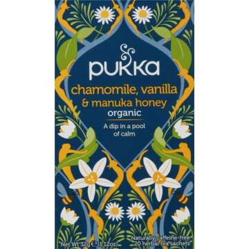 Pukka Organic Herbal Tea: Chamomile, Vanilla & Manuka Honey, 20 Tea Bags