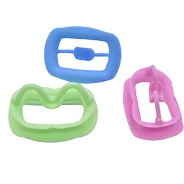 3 Pcs Silicone Mouth Opener, Dental Cheek Retractor for Teeth Whitening,Reusable Intraoral Lip Retractor (Multi-colored)