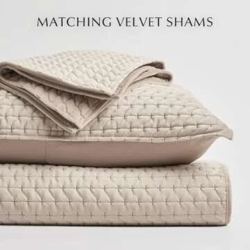 EVERGRACE Luxury Velvet Quilt Set King Size 3 Piece, Soft Oversized Cross-Stitch Velvet Comforter Set with Pillow Shams, Lightweight Velvet Coverlet Bedspread Bedding Set for All Seasons, Light Taupe