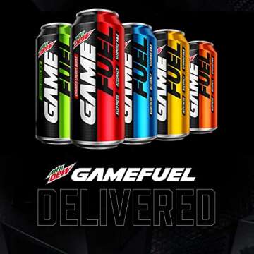 Mountain Dew Game Fuel, 4 Flavor Variety Pack, 16oz Cans (12 Pack), Vitamins A + B (Packaging May Vary)
