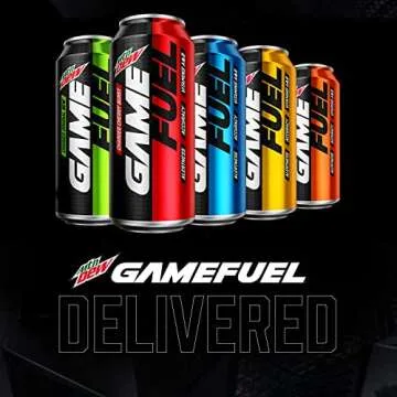 Mountain Dew Game Fuel, 4 Flavor Variety Pack, 16oz Cans (12 Pack), Vitamins A + B (Packaging May Vary)