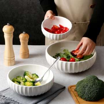NUTRIUPS Nesting Serving Bowls Set of 3 - Versatile & Stylish