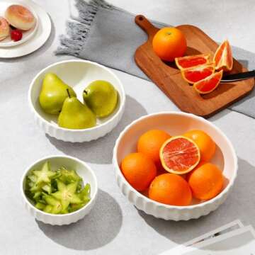 NUTRIUPS Nesting Serving Bowls Set of 3 - Versatile & Stylish