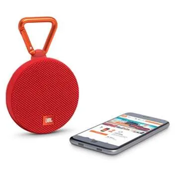 JBL Clip 2 Waterproof Portable Bluetooth Speaker (Red)