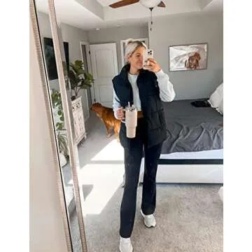 Springrain Oversized Quilted Puffer Vest for Women