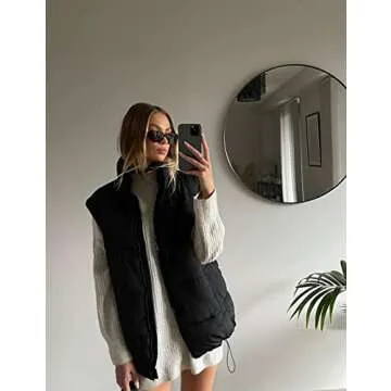 Springrain Oversized Quilted Puffer Vest for Women